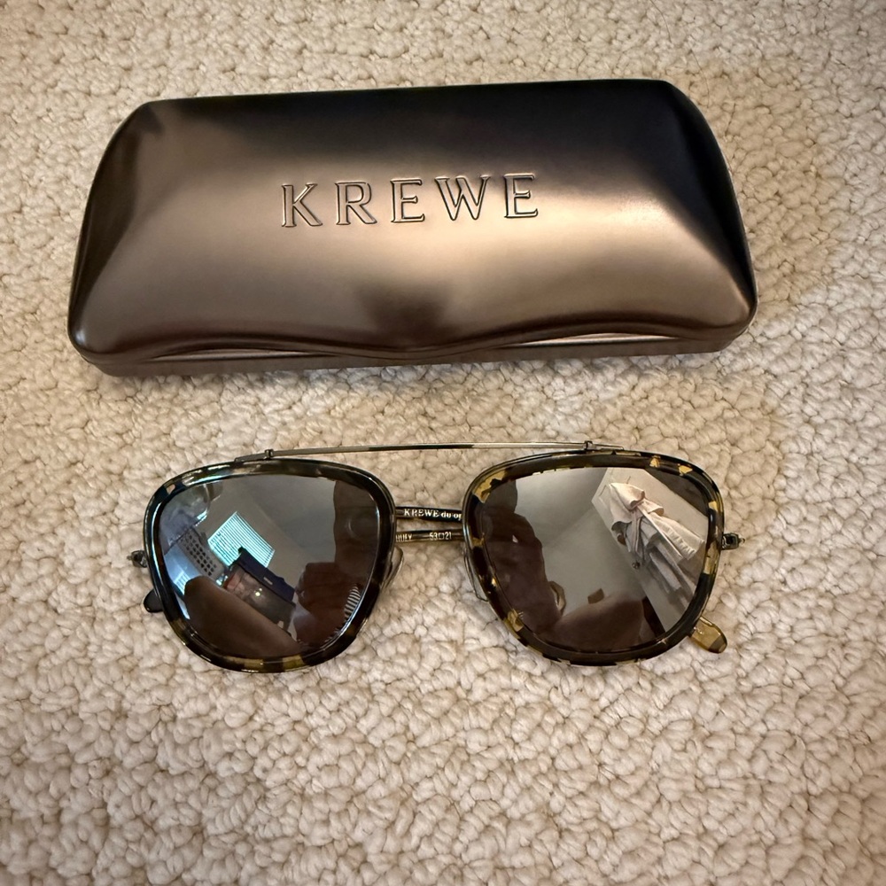 KREWE Tortoise Shell Gun Metal Sunglasses
